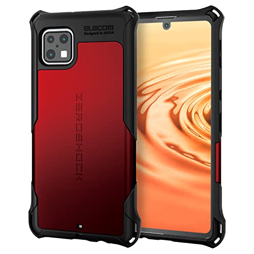 乐天商城 - エレコム AQUOS sense6 ハイブリッドケース ZEROSHOCK レッド PM-S213ZERORD 送料無料