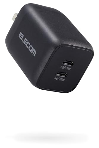 エレコム 充電器 Type-C 2ポート 65W USB PD対応 PPS対応 QC3.0対応 Magsafe3対応 折りたたみ式プラグ 送料無料