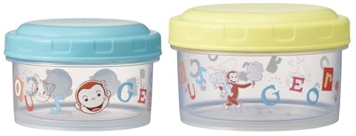 スケーター(Skater) 弁当箱 丸型 フードコンテナ ランチボックス 保存容器 2個セット 日本製 おさるのジョージ アルファベット 送料無料