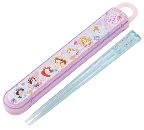 Chopsticks and Case - スケーター(Skater) 箸 箸箱 セット 子供用 お弁当 16.5cm 日本製 食洗機対応 スライド式 ディズニー プリンセス 26 送料無料