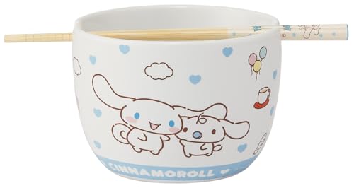 スケーター(Skater) 陶器製 ボウル 竹製 箸 セット 600ml 21cm サンリオ シナモロール お友だち 女の子 CHBWH 送料無料