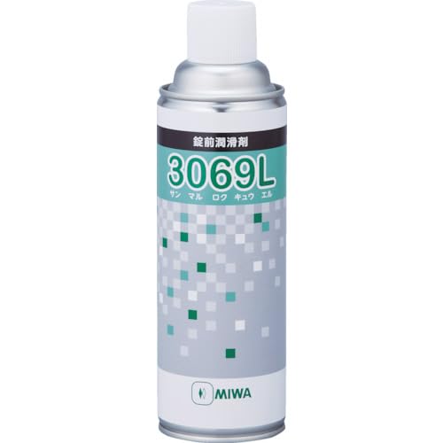 無色/480ml/3069L・パッケージ個数:1・内容量:480ml・ノズル長さ:8cm・色:白色・成分:イソヘキサン、潤滑パウダー・鍵にMIWAと刻印されているシリンダー(鍵穴)に使用できます。鍵穴専用の潤滑スプレーです。