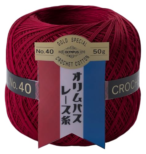 乐天商城 - オリムパス 製絲 金票 レース糸 40番 Col. 192 ストロングレッド 系 50g 約445m 3玉セット 送料無料