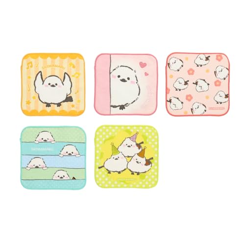 丸眞 ミニタオル 5枚組 しまえながの しままる しままるといっしょ シマエナガ 小鳥 鳥 とり bird 白 保育園 幼稚園 入園 入 送料無料