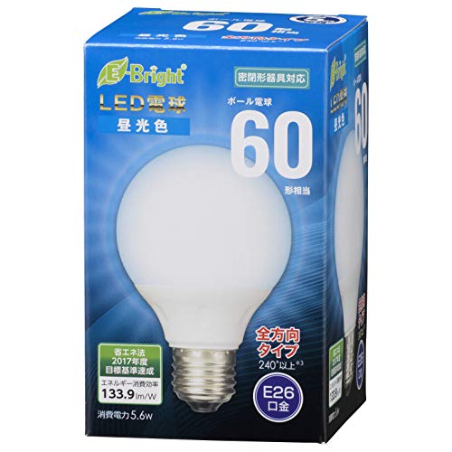 Rakuten - オーム電機 LED電球 ボール電球形 E26 60形相当 全方向 昼光色 LDG6D-G 7AG20 06-3598 OHM 送料無料