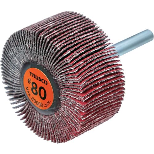 TRUSCO セラミックフラップホイール 軸径6mm ＃80 外径50×幅25×軸長40 （5個入） TCF5025-CE-80 送料無料