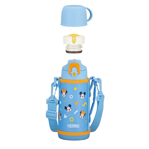 ミッキー ミニー ブルーオレンジ/600 ml/FJJ-602WFDS BLOR・Color:ミッキー ミニー ブルーオレンジSize:600 ml・パッケージ個数:1・2ウェイボトルが食洗機対応にリニューアル！・本体サイズ(約):幅8×奥行き9.5×高さ21.5cm、本体重量(約):400g、容量:中せん使用時:0.6L/キャップユニット使用時:0.63L・生産国:マレーシア・保温効力：（中せん使用時）72℃以上（6時間）/ 保冷効力：（キャップユニット使用時）9℃以下（6時間）・素材:内びん：ステンレス鋼 / 胴部：ステンレス鋼（アクリル樹脂塗装）/ コップ・中せん・フタ・キャップ本体：ポリプロピレン / フタパッキン（中せん・キャップユニット）・せんパッキン・シールパッキン：シリコーンゴム / 【ポーチ】外生地・内生地：ポリエステル / クッション：発泡ポリエチレン●食洗機対応(全パーツOK) ●ポーチ洗濯機OK ●コップを開けやすいすべり止め付き ●丈夫なソコ ●お名前スペース付き