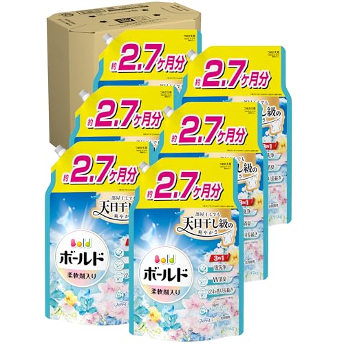 Bold ボールド 柔軟剤入り 洗濯洗剤 液体 爽やかおひさまとフレッシュサボンの香り 詰め替え 1950g×6袋..