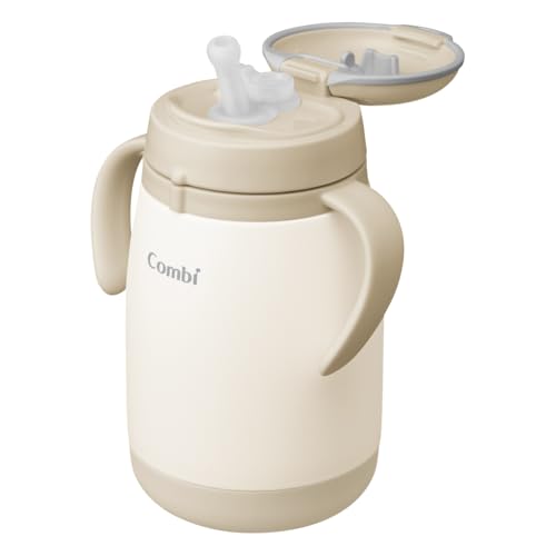 ベージュ370ml/370 ml/119487・Color:ベージュ370ml・魔法瓶構造で飲み物の適温をキープ（保冷専用）・6ヵ月頃から使えるストローステンレスマグ・ステンレスボトル・キャップ・飲み口の全てが食洗器に対応・先端がふっくらし...