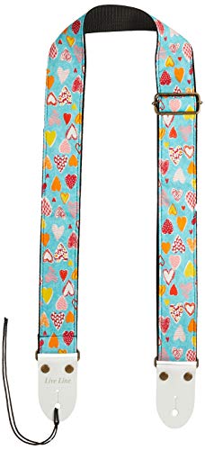 ハート/シャーベットブルーマルチカラー/2 inches x 35 inches x 1 inch/LS2400BUH・Style:ハート/シャーベットブルー・パッケージ個数:1・日本製　Made inJapan・50mm幅 /レザーエンド　※画像は白レザーエンドですが、現在黒レザーエンドへ順次仕様移行中となっております。ご購入店舗によっては黒レザーエンド仕様となりますので予めご了承下さい。。。・柄：ハート/シャーベットブルー・日本製ハンドクラフトならではの素晴らしい質感。・長さ調節範囲：79〜140cm（エンドピン穴間を計測）ライブラインの50mm幅ストラップは、飽きのこない定番柄はもちろん、ファッションと同じくその年のトレンドを押さえた柄をセレクトしています。常に新柄が登場する反面、1シーズンで製造終了となる柄もございます。ストラップも洋服と同じように、そのシーズンそれぞれのトレンドも楽しんでみて下さい。