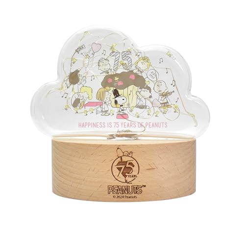 茶谷産業(Chatani) 光る置物/スヌーピー LEDライト クラウド 75周年限定 H13.0×W13.0×D7.5cm PEANU 送..