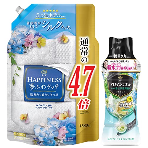 【まとめ買い】 【柔軟剤詰替+ビーズ本体セット】 レノア ハピネス 夢ふわタッチ 柔軟剤 パステルフ ...