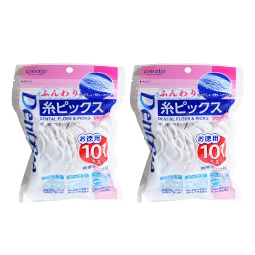 デントファイン 糸ピックス ふんわり お徳用 101本入 (携帯ケース付)×2個セット 送料無料