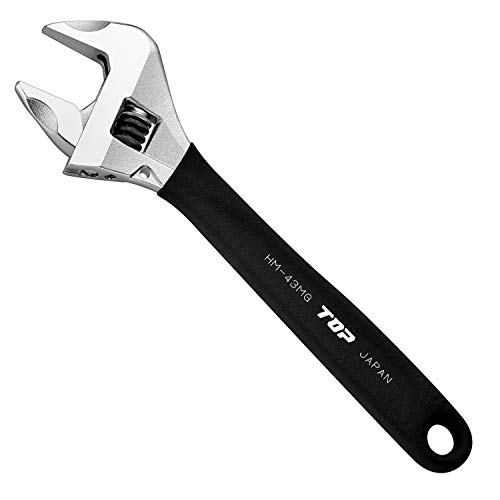 トップ工業(TOP工業) ガタ無しモンキーレンチ ワークワイド 口開き0~43mm ブラック ガタ無しウォーム搭載 HM-43MGBK 送料無料