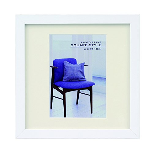 ナカバヤシ 木製スクエアフォトフレーム L判 ホワイト フ-TQW-101-W 送料無料