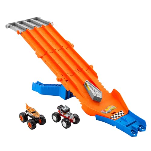 ホットウィール(Hot Wheels) モンスタートラック ぶっちぎれ！サバイバルレース！ ミニカー2台付 乗り物おもちゃ プレイセット 送料無料