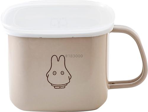 乐天商城 - 富士ホーロー ミッフィー パステル 味噌 保存容器 角型 みそポット そのまま入る グレージュ おばけ miffy 琺瑯 送料無料