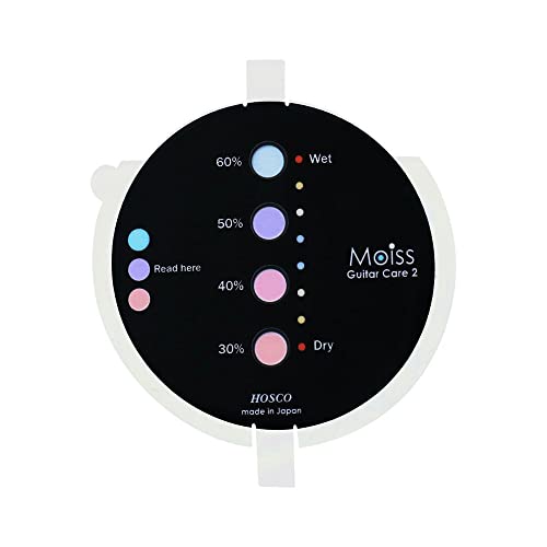 クラシックギター用-/-/MOISS2-GC2・Style:クラシックギター用・パッケージ個数:1・・アコースティックギター用・・サウンドホール取付タイプ（φ100程度のサウンドホールに対応）・・吸湿、放出の双方を行う調湿素材でボディ内の湿度を50%前後に維持・・一般的なシリカゲルの2倍の吸湿量と5倍の吸湿スピード商品紹介 湿度変化の多い日本の気候から楽器を守るにはこまめな湿度管理が重要です。 MOISS Guitar Careは湿気を吸放出できる日本製機能性素材を使用しギターボディ内の湿度を一定に保つとともに、インジケーターによりボディ内の状況をモニタリングすることが可能です。 ■サイズ:95mm(W) x110mm(H) x2.5mm(T) /約7g ■サウンドホールの直径が85mm程度のギターに対応 ※通常の使用状態で約1-2年使用することが可能ですが、湿度吸放出の頻度によって使用可能時間は変化します。 ご注意（免責）＞必ずお読みください 塗装の種類などによっては楽器にダメージを与える可能性がございますので長期間にわたり使用し続けることは避けてください。