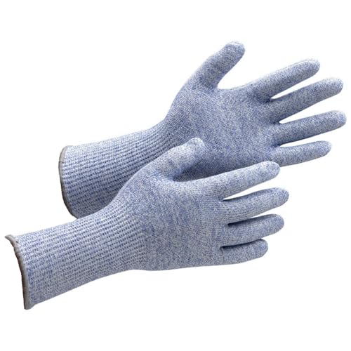 [ミドリ安全] 耐切創 手袋 作業用 高グリップ カットガードF102NF ロング ノンコート ブルー LL 1双 送..