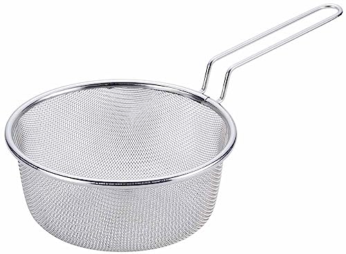 下村企販 ざる ゆであげザル 18cm 【日本製】 食洗機対応 鍋用 まとめて湯切り 14メッシュ 持ち手付き 丈夫な作り 深型 野菜 送料無料