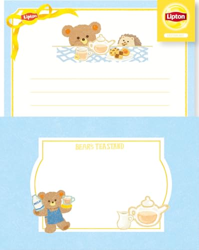 ミルクティー/-/LLL478・パッケージ個数:1・【サイズ】W136×H178×D4mm・【素材】美濃和紙紅茶ブランドである「Lipton」とのコラボシリーズ。レースのように美しい「落水紙」を使用した美濃和紙レターセットです。便箋上部の箔...