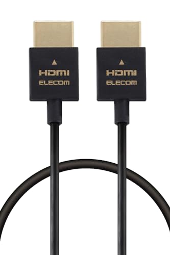 エレコム HDMI ケーブル 1m スーパースリム ハイスピード 4K・2K(30Hz) ARC対応 【HIGH SPEED with 送..