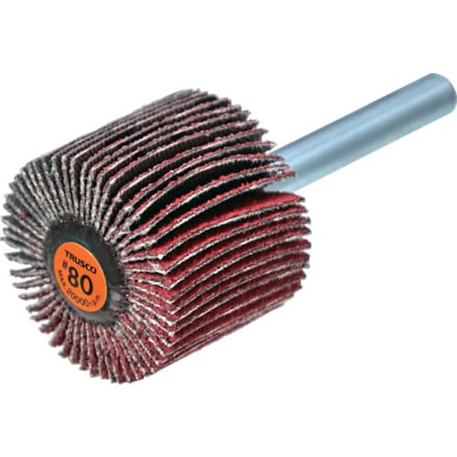 TRUSCO セラミックフラップホイール 軸径6mm ＃80 外径30×幅25×軸長40 （5個入） TCF3025-CE-80 送料無料