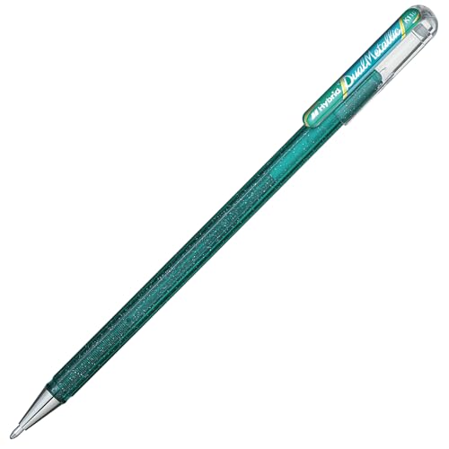 乐天商城 - ぺんてる ボールペン デュアルメタリック グリーン＋メタリックブルー 10本 K110-DD(10) 送料無料