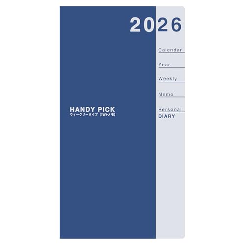 ダイゴー 手帳 2026 スケジュール帳 ハンディピック ウィークリー レフト ブルー E1082 2026年 1月始まり 送料無料