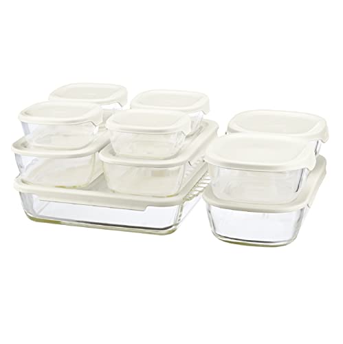 HARIO(ハリオ) スタッキング耐熱ガラスコンテナ・スクエア10個セット HKOZ-1002-OW 送料無料