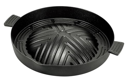 Jingisukan Pans - パール金属 ジンギスカン鍋 28cm 深型 アルミ鋳物製 ふっ素樹脂塗膜加工 カセットコンロ専用 バーニスタ HC-939 送料無料