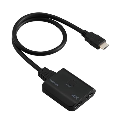 ブラック/-/VSP-HD4K120EBK・パッケージ個数:1・パソコンやゲーム機などからのHDMI(R)信号を高画質・高音質のまま、2台のディスプレイやプロジェクターなどのHDMI搭載映像機器に同時に分配出力できます。・※すべての機器の動作をするものではありません。・安定接続のための独自設計。送受信信号の認証試験に基づく計測のもと、パソコンとHDMI分配器間で通信するデータ品質を安定させる設計です。接続デバイス間で生じやすい相性問題を最小限に抑え、スムーズな操作体験を提供します。・最大3840×2160 30Hz 解像度のディスプレイ出力に対応し、高精細な大画面で写真やWebの閲覧が可能です。・※ミラーリングのみ使用可能です。【 仕様 】 ■最大表示解像度：4K/30Hz(3840×2160) ■主な対応解像度：4K(3840×2160)30Hz、2K(1920×1080)60Hz、1080i/720p/576p/576i/480p/480i ■HDMI規格：HDMI(R)1.4 ■データレート：10.2Gbps ■映像周波数帯域：340MHz ■対応映像出力機器：HDMI入力端子を搭載したテレビ、プロジェクター、パソコン用ディスプレイなど ■対応映像表示機器：HDMI入力端子を搭載したパソコン、ゲーム機、レコーダーなど ■ポート数：2 ■コネクター形状：入力:HDMIタイプA 19ピン(プラグ)×1 出力:HDMIタイプA 19ピン(ポート)×2 ■許容ケーブル長：5m以内 ■HDCP：HDCP1.4対応 ■材質：ABS ■サイズ：幅約56mm×奥行65mm×高さ16mm ■重量：約96g(本体) ■カラー：ブラック ■付属品：USB Type-C(TM) - USB-A専用給電ケーブル(約1.1m)×1 ■使用温度・湿度：温度5℃〜40℃、湿度0%〜80%(結露なきこと) ■保存温度・湿度：温度-10℃〜60℃、湿度0%〜80%(結露なきこと) ■期間：1年間 【 説明 】 ■パソコンやゲーム機などからのHDMI(R)信号を高画質・高音質のまま、2台のディスプレイやプロジェクターなどのHDMI搭載映像機器に同時に分配出力できます。 ■※すべての機器の動作をするものではありません。 ■安定接続のための独自設計。送受信信号の認証試験に基づく計測のもと、パソコンとHDMI分配器間で通信するデータ品質を安定させる設計です。接続デバイス間で生じやすい相性問題を最小限に抑え、スムーズな操作体験を提供します。 ■最大3840×2160 30Hz 解像度のディスプレイ出力に対応し、高精細な大画面で写真やWebの閲覧が可能です。 ■※ミラーリングのみ使用可能です。 ■本製品と外部ディスプレイはHDMI接続です。映像だけでなく、音声出力にも対応しています。 ■HDMI端子に金メッキ加工を採用していて、サビに強く信号劣化を防ぎます。 ■HDCP 1.4対応により、4K放送や映画などの著作権保護コンテンツもご利用できます。 ■安定した動作を実現する専用給電ケーブル付属により、快適に使用できます。 ■出力各ポート5mまでの、ハイスピードHDMIケーブル(HDMI規格認証品)がご利用可能です。 ■映像や音声が正しく出力されないときは、本体のリセットボタンを押すことで設定をやり直すことができます。 ■※入力信号はDisplayPort(TM)1.2に対応している必要があります。 ■※4K/30Hz出力を行う際に、お使いの機器がDisplayPort1.2規格に対応し、かつハイスピードHDMIケーブル以上を使用していることを確認してください。 ■※本製品は最大4K(3840×2160)30Hz出力に対応していますが、著作権保護技術(HDCP)は1.4のため、HDCP 2.2が必要な4Kコンテンツ(UHD BD、4K配信、4K放送、ゲーム機など)は4K解像度で出力できません。これらのコンテンツは自動的にフルHD(1080p)にダウンスケールされるか、表示されない場合があります。あらかじめご了承ください。 ■自社環境認定基準を1つ以上満たし、『THINK ECOLOGY』マークを表示した製品です。 ■廃棄物削減に取り組み、製品に同梱する取扱説明書等をペーパーレス化した製品です。 ■環境保全に取り組み、製品の包装容器におけるプラスチック重量を、社内基準製品より20%以上削減した製品です。 ■環境保全に取り組み、製品の包装容器が紙・ダンボール・ポリ袋のみで構成されている製品です。 【商品に関するお問い合わせ】 ホームページよりご確認ください