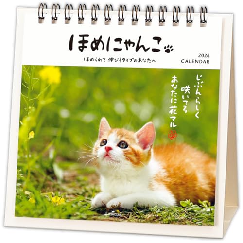 ホールマーク 2026年 カレンダー 卓上 ほめにゃんこ 845551 送料無料