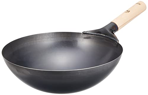 遠藤商事 TKG 中華鍋 北京鍋 30cm 木製ハンドル 片手 サイズ:φ300×深さ100mm 重量:1200g 材質:鉄 中華料理の 送料無料