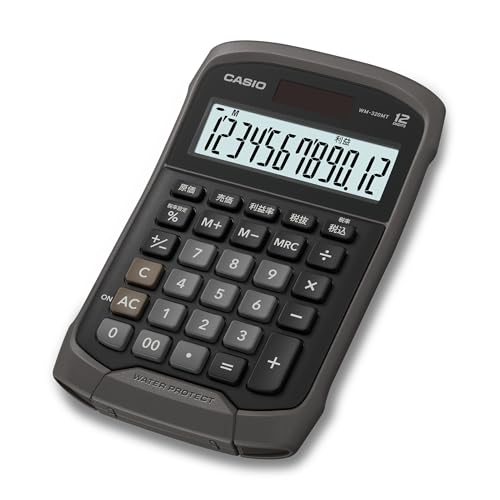乐天商城 - カシオ 防水・防塵電卓 ブラック ミニジャストタイプ 12桁 WM-320MT-BK-N 送料無料