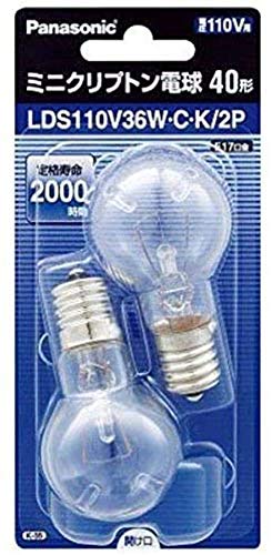 パナソニック ミニクリプトン電球 110V 40W形(36W) E17口金 35mm径 クリア 2個入り LDS110V36WCK2P 送料無料