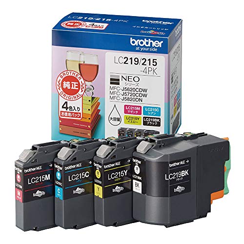 乐天商城 - 【brother純正】インクカートリッジ4色パック(大容量) LC219/215-4PK 対応型番:MFC-J5720CDW、MFC-J 送料無料