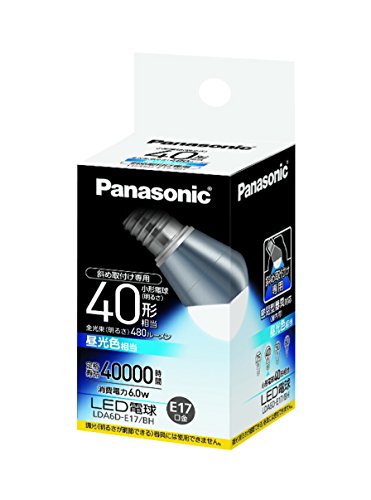 乐天商城 - パナソニック EVERLEDS LED電球(密閉型器具対応・E17口金・小形電球斜め取付専用形・電球40W相当・480ルーメン・昼光色相 送料無料