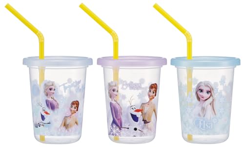 Subdivide Pack - スケーター(Skater) ストロー付 タンブラー 230ml 3個 セット 日本製 ディズニー アナと雪の女王 26 女の子 SIH2 送料無料