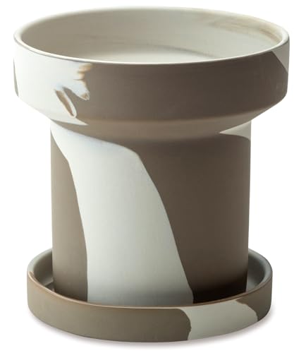 ポッシュリビング 植木鉢 フィーカポット 約φ15×H15.5cm ミルクティー 30797 送料無料