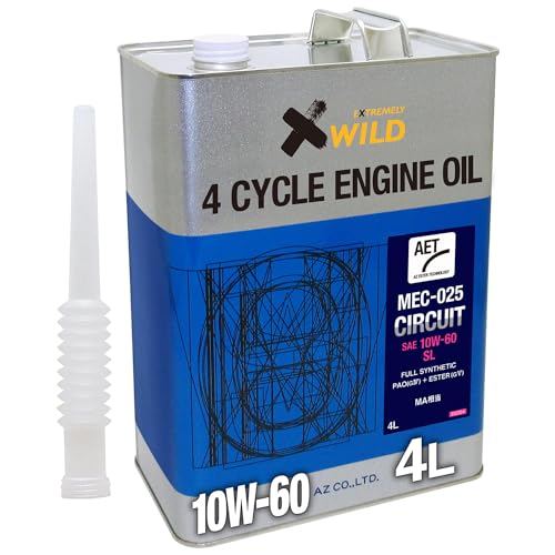 10W-60-/4L/EG304・Size:4LStyle:10W-60・パッケージ個数:1・油種:PAO(グループ4)、ESTER(グループ5)・SAE規格：10W-60・JASO規格：MA相当・粘度指数:170・動粘度:166.30(40℃)、23.37(100℃)高性能合成エステル使用 強力な油膜を形成し、高い負荷、高回転に耐える。 高出力・高性能エンジンに適し、高温下においても優れた潤滑性が持続する高性能エンジンオイル。 鋭いアクセルレスポンスが可能です。