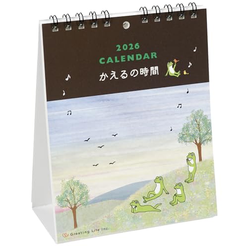 グリーティングライフ 2026年 カレンダー かえるの時間 卓上 C-1683-MK 送料無料