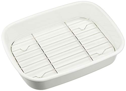 Kitchen Equipments - パール金属 天ぷらバット ホーロー ブランキッチン HB-3679ホワイト(約)幅24×奥行18×高さ5cm 送料無料