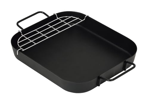 パール金属 角型プレート 24×21cm 焼きすぎ防止アミ付 鉄製 IH対応 ガス火対応 バーニスタ HC-946 送料無料