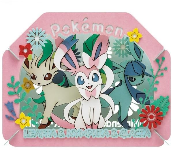 古玩 - エンスカイ(ENSKY) ポケットモンスター PT-366 リーフィア・ニンフィア・グレイシア 完成サイズH80×W100×D42mm 送料無料