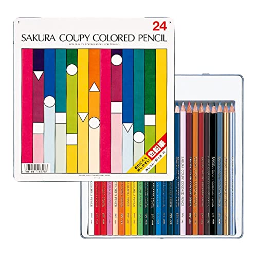 セット24色/24本/PFY24・Color:24色・パッケージ個数:1・【セット色】24色セット・【特長1】消しゴムで消しやすい色鉛筆・【特長2】ポリマー芯なので均一な品質・【特長3】折れにくい色鉛筆・【付属】消しゴム・削り器付きサクラクレパス クーピー色鉛筆 24色 PFY24