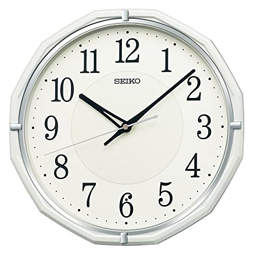 セイコークロック(Seiko Clock) 掛け時計 電波 アナログ 白パール 305×305×47mm KX...
