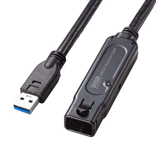 ブラック/10m/KB-USB-RLK310・Color:ブラックSize:10m・パッケージ個数:1・USB2.0の約10倍（5Gbps）の転送速度に対応したUSB3.2 Gen1（USB3.1/3.0）アクティブリピーターケーブルです。・USB3.2 Gen1（USB3.1/3.0）のスーパースピードモード（5Gbps）[規格値]に対応しています。・USB3.2 Gen1（USB3.1/3.0）信号を10m延長することができます。・先端部に抜け止め防止機能を搭載しており本製品同士の連結時にロックすることができます。（KB-USB-RLK315との組み合わせも可能です）・先端ロック部分は標準的なUSB Aコネクタに対応しており、通常のUSBポートと同様に様々なUSBデバイスを接続可能です。※USB Aコネクタ外形が W16×D26×H9mm以下のコネクタに対応します。●USB2.0の約10倍(5Gbps)の転送速度に対応したUSB3.2 Gen1(USB3.1/3.0)アクティブリピーターケーブルです。●USB3.2 Gen1(USB3.1/3.0)のスーパースピードモード(5Gbps)[規格値]に対応しています。●USB3.2 Gen1(USB3.1/3.0)信号を10m延長することができます。●先端部に抜け止め防止機能を搭載しており本製品同士の連結時にロックすることができます。(KB-USB-RLK315との組み合わせも可能です)●先端ロック部分は標準的なUSB Aコネクタに対応しており、通常のUSBポートと同様に様々なUSBデバイスを接続可能です。※USB Aコネクタ外形が W16×D26×H9mm以下のコネクタに対応します。●最大4本まで連結(デイジーチェーン)することができ、最大42m(10m+10m+10m+10m+2m)までUSB機器を延長できます。※全ての機器での動作をするものではありません。※安定した動作・認識をするために接続するUSB周辺機器はセルフパワーで動作する機器を推奨します。※連結時などに消費電力の大きいバスパワー動作の周辺機器を接続した場合、機器を認識しない場合があります。(ポータブルHDDなど)※本製品は、USB3.2 Gen1規格に対応していますが、USB3.2 Gen1の規格値(5Gbps)の転送速度をするものではありません。※本製品のUSB AポートにはUSB2.0/1.1規格の危機を接続できますが、転送速度はUSB2.0/1.1の転送速度になります。※全てのUSB機器で動作をするものではありません。※USB3.2 Gen2には対応していません。※USB3.2 Gen1haUSB-IF(USB Implementers Forum)によりUSB3.1 Gen1/3.0が名称変更されたもので同じ規格です。■インターフェース規格:USB仕様 Ver3.2 Gen1(USB3.1/3.0)準拠(USB Ver2.0/1.1上位互換)■通信速度:5Gbps/480Mbps/12Mbps/1.5Mbps■コネクタ:USB Type-A(パソコン接続側)USB3.2 Gen1(3.1/3.0)Aコネクタ オス(アップストリーム)USB3.2 Gen1(3.1/3.0)Aコネクタ メス×1(ダウンストリーム)■電源:セルフパワー/バスパワー両対応■消費電流:最大/180mA■ケーブル長:10m■セット内容:ACアダプタ(5V 2.5A、ケーブル長/約1.0m)