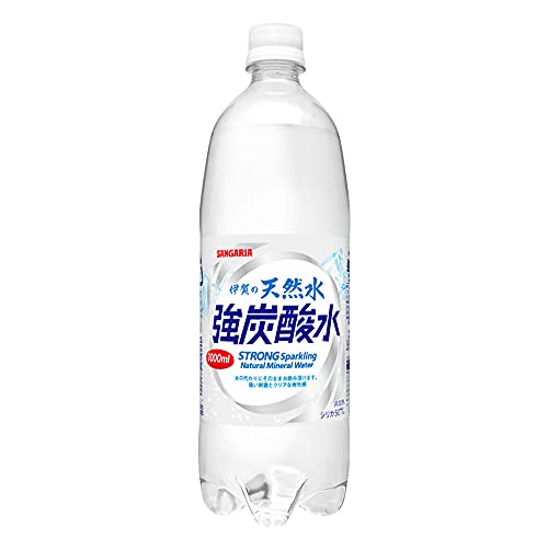 Rakuten - サンガリア 伊賀の天然水 強炭酸水 1Lペットボトル×12本入 送料無料