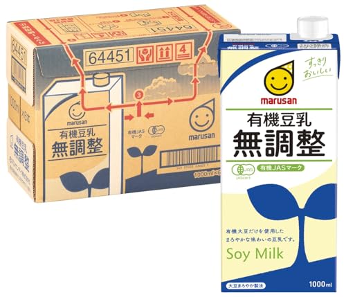 マルサン 有機豆乳無調整 1000ml×6本 送料無料
